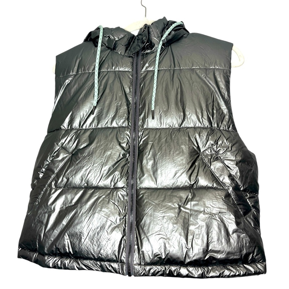 Anthropologie Pilcro Cropped Puffer Vest Metallic Sz S EUC